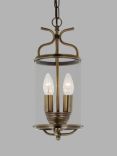 Impex Winchester Glass Lantern Ceiling Light, Antique Brass