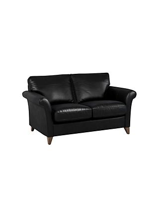John Lewis & Partners Charlotte Small 2 Seater Leather Sofa, Dark Leg