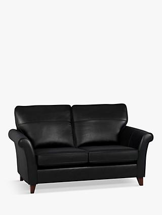 John Lewis & Partners Charlotte High Back Medium 2 Seater Leather Sofa, Dark Leg
