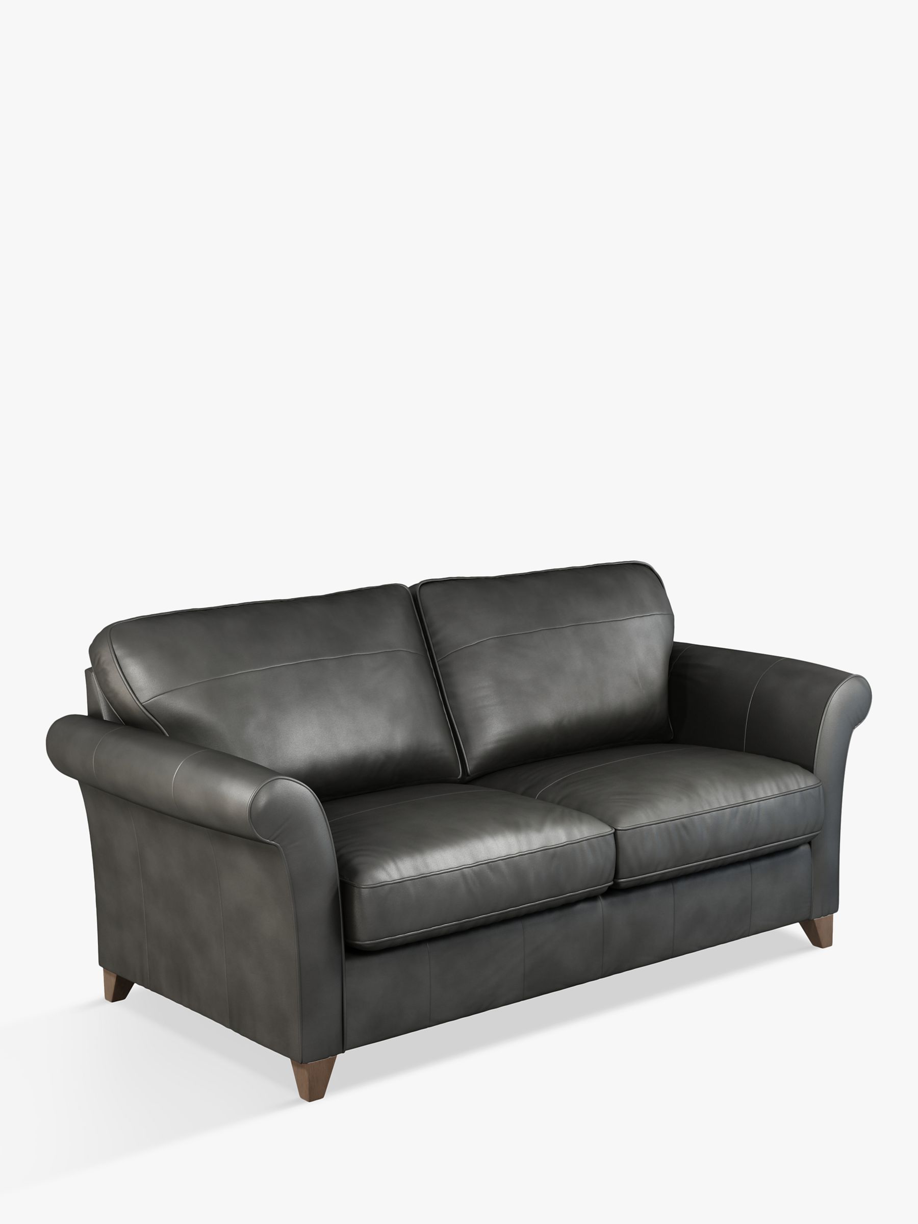 John Lewis Charlotte Grand 4 Seater Leather Sofa, Dark Leg