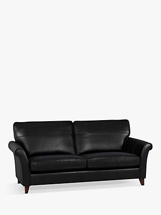 John Lewis & Partners Charlotte High Back Grand 4 Seater Leather Sofa, Dark Leg