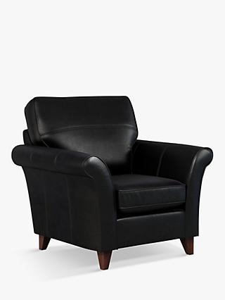 John Lewis & Partners Charlotte High Back Leather Armchair, Dark Leg