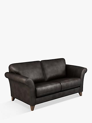 Charlotte Range, John Lewis Charlotte Large 3 Seater Leather Sofa, Dark Leg, Contempo Dark Chocolate