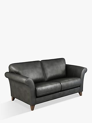 Charlotte Range, John Lewis Charlotte Large 3 Seater Leather Sofa, Dark Leg, Winchester Anthracite