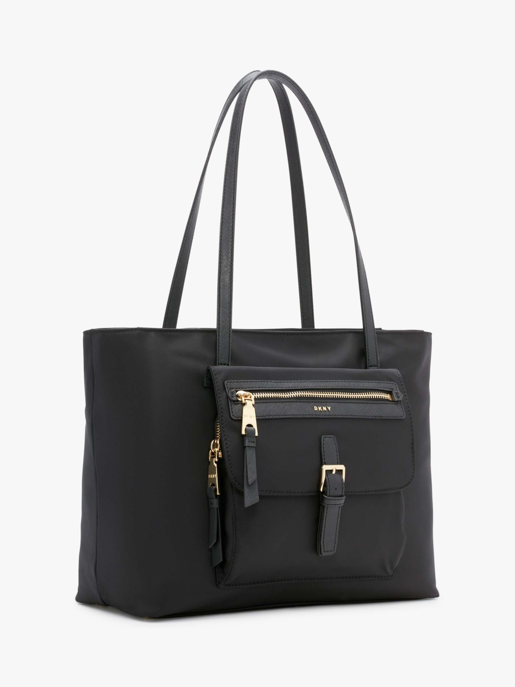 DKNY Cora Nylon Tote Bag, Black at John Lewis & Partners