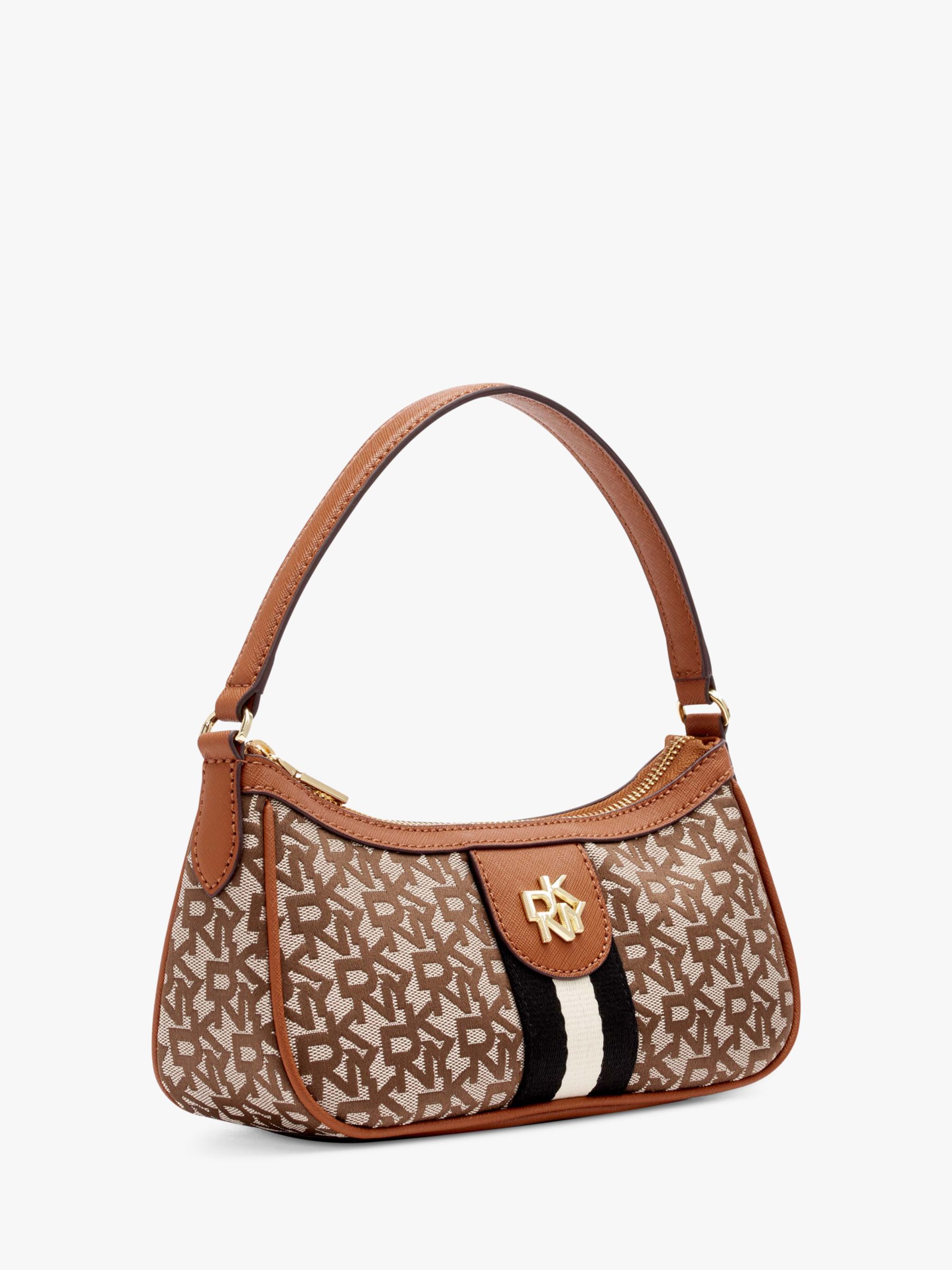 DKNY Carol Baguette Nylon Shoulder Bag, Chino/Caramel at John Lewis ...