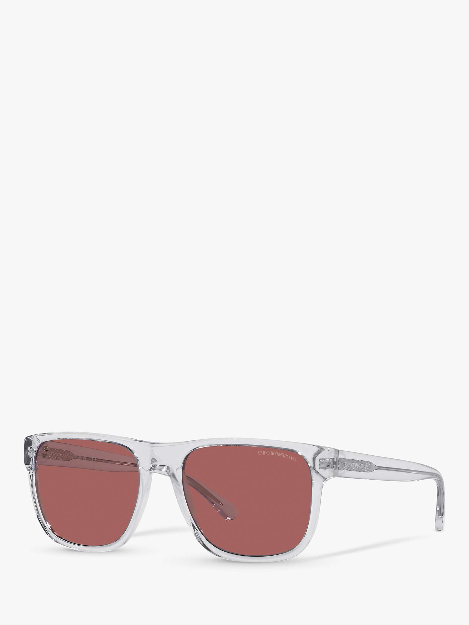 Buy Emporio Armani EA4163 Men's Square Sunglasses, Clear/Pink Online at johnlewis.com