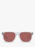 Emporio Armani EA4163 Men's Square Sunglasses, Clear/Pink