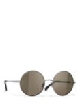 CHANEL Round Sunglasses CH4268 Shiny Gunmetal/Brown