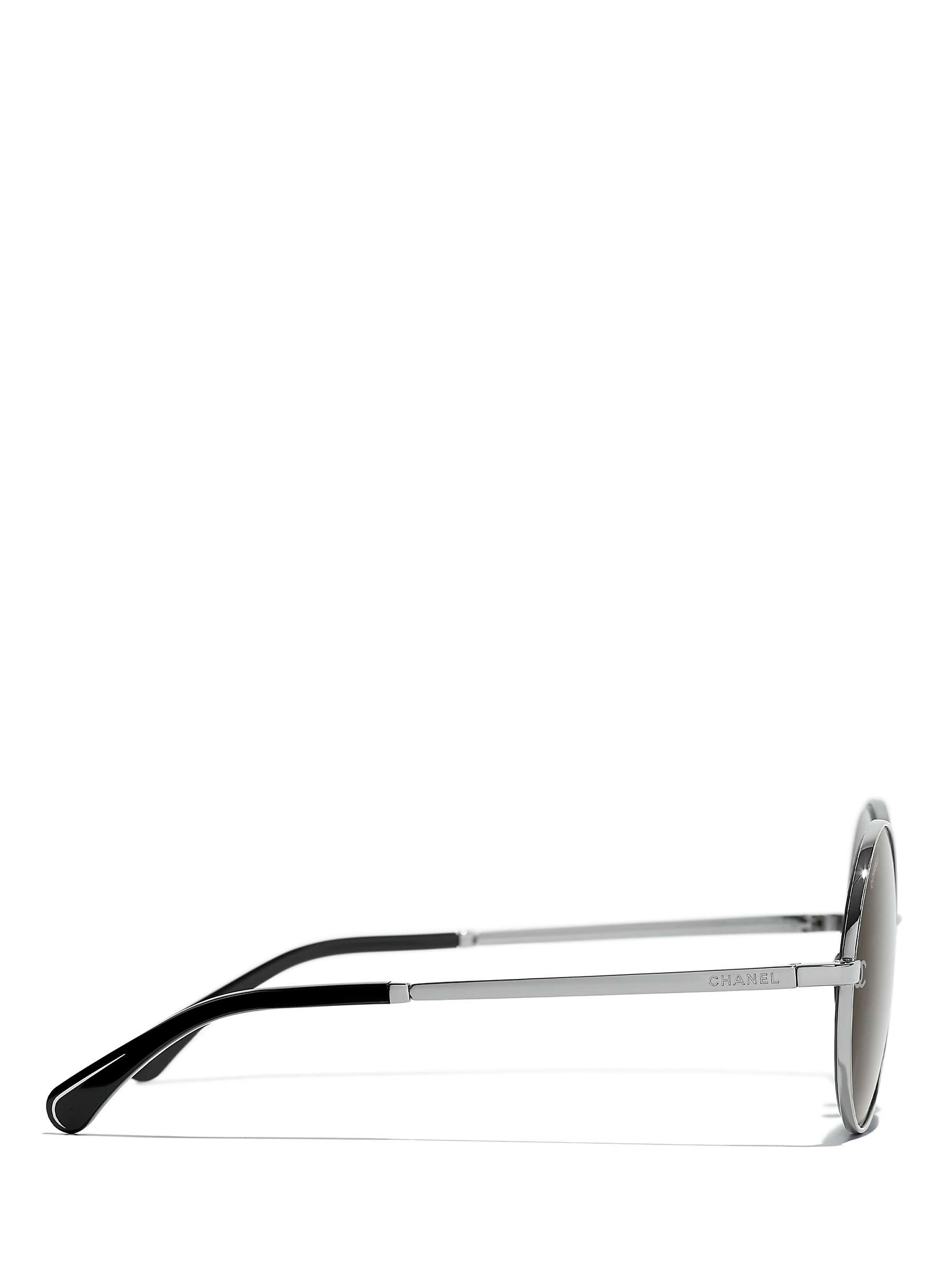 Buy CHANEL Round Sunglasses CH4268 Shiny Gunmetal/Brown Online at johnlewis.com