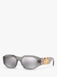 Versace VE4361 Men's Irregular Sunglasses, Grey/Mirror Silver