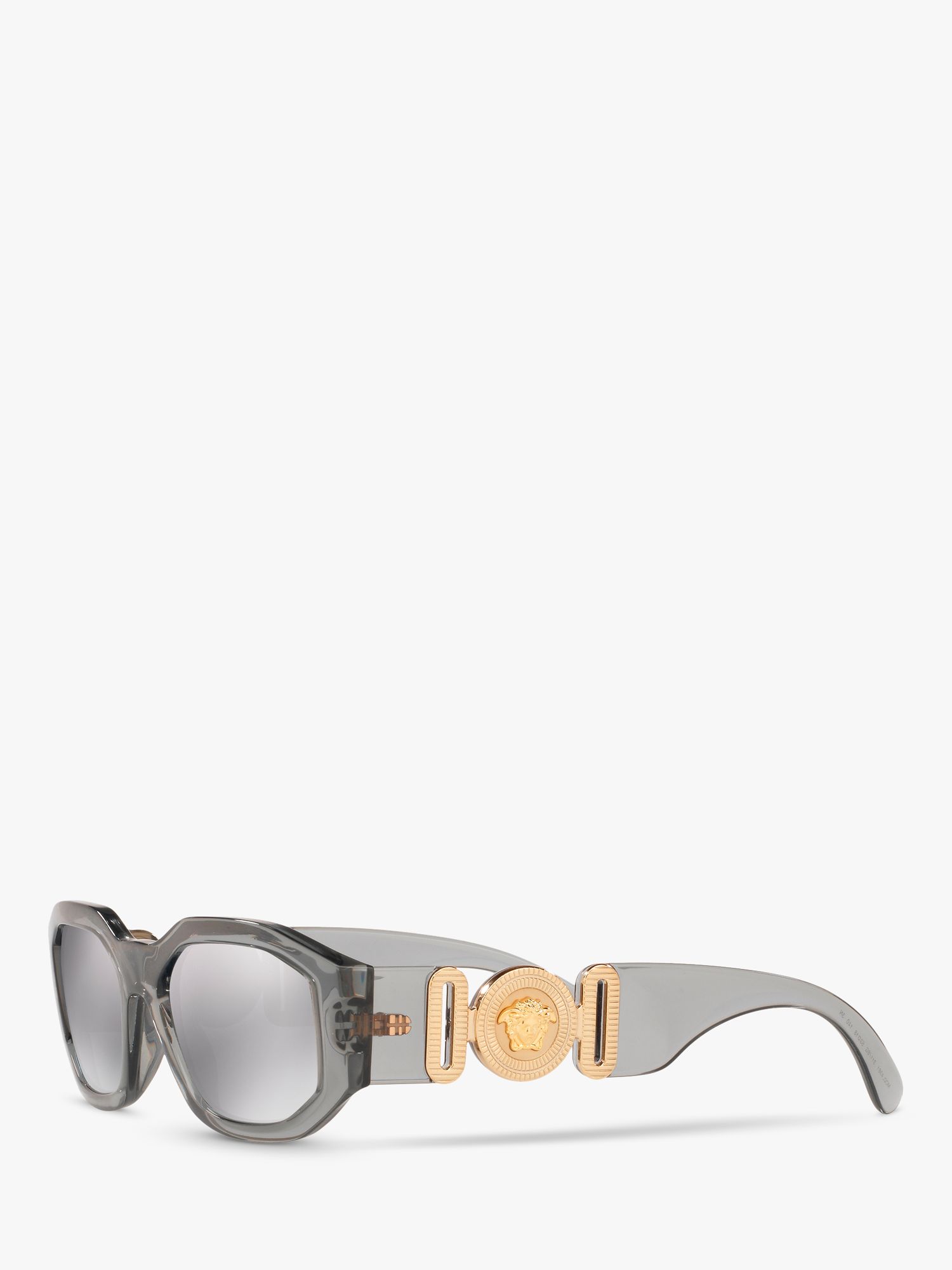 Buy Versace VE4361 Men's Irregular Sunglasses, Grey/Mirror Silver Online at johnlewis.com