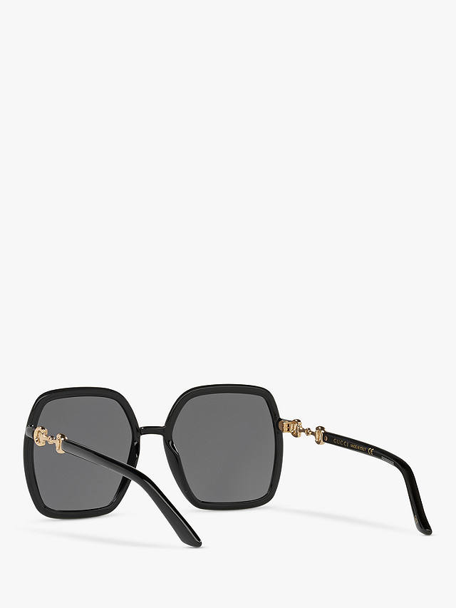 Gucci GG0890S Women's Square Sunglasses, Black/Grey