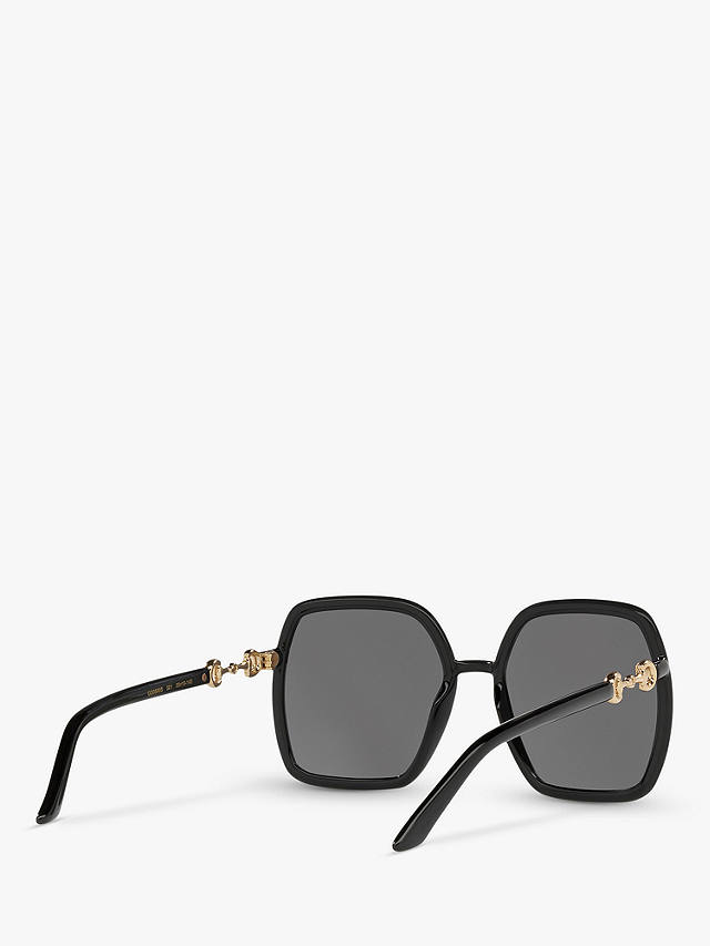 Gucci GG0890S Women's Square Sunglasses, Black/Grey