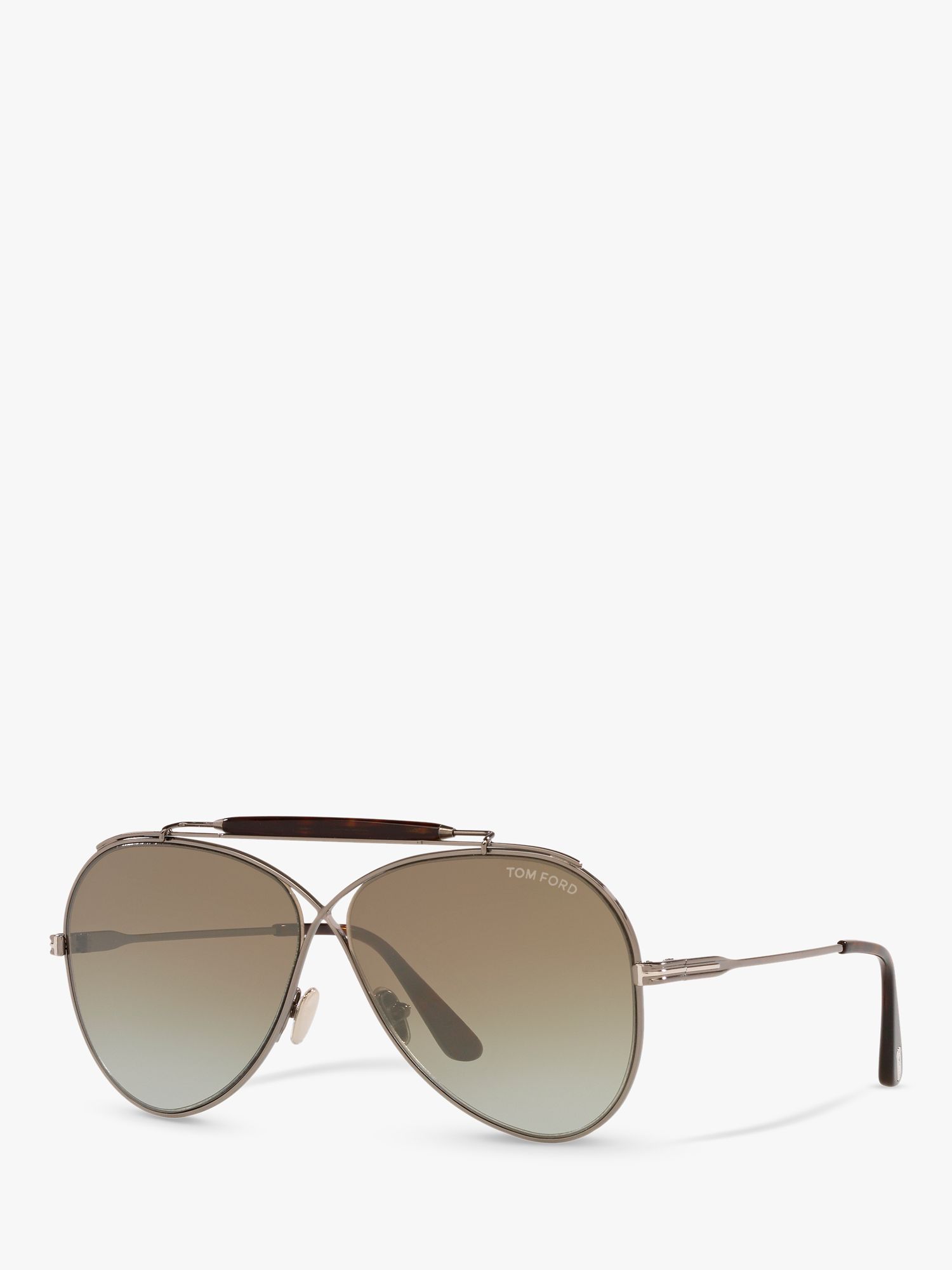 TOM FORD FT0818 Unisex Holden Aviator Sunglasses, Gold/Mirror Brown at ...