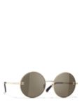 CHANEL Round Sunglasses CH4268 Shiny Gold/Brown