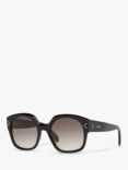 Celine CL40168I Women's Rectangular Sunglasses, Black/Brown Gradient
