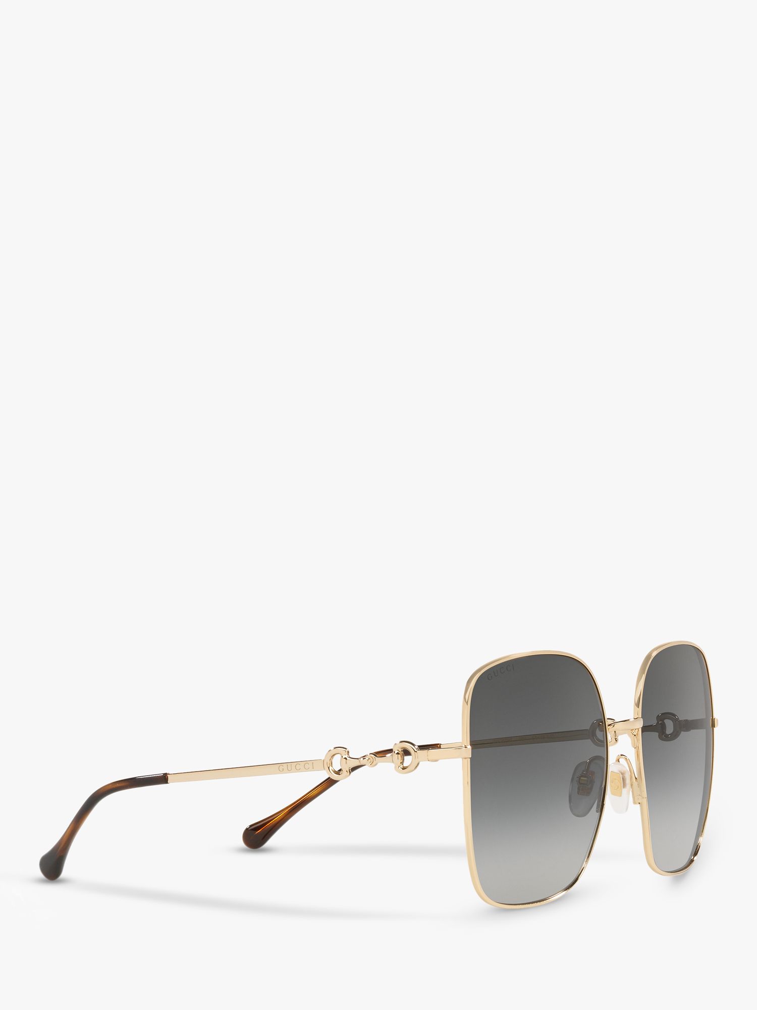 Gucci GG0879S Women's Square Sunglasses, Gold/Grey Gradient at John ...