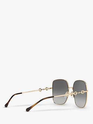 Gucci GG0879S Women's Square Sunglasses, Gold/Grey Gradient