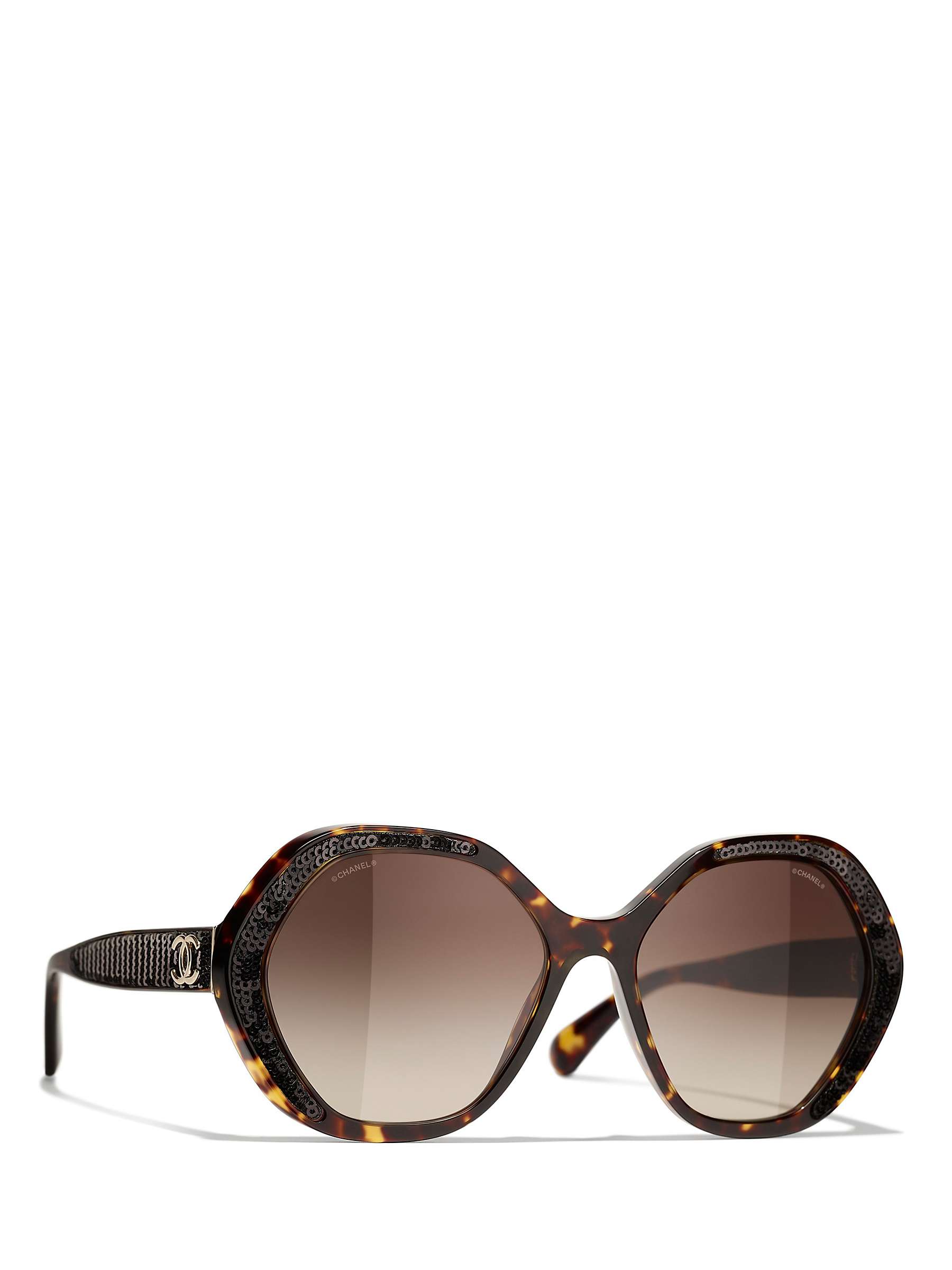 Buy CHANEL Irregular Sunglasses CH5451 Shiny Tortoise/Brown Gradient Online at johnlewis.com