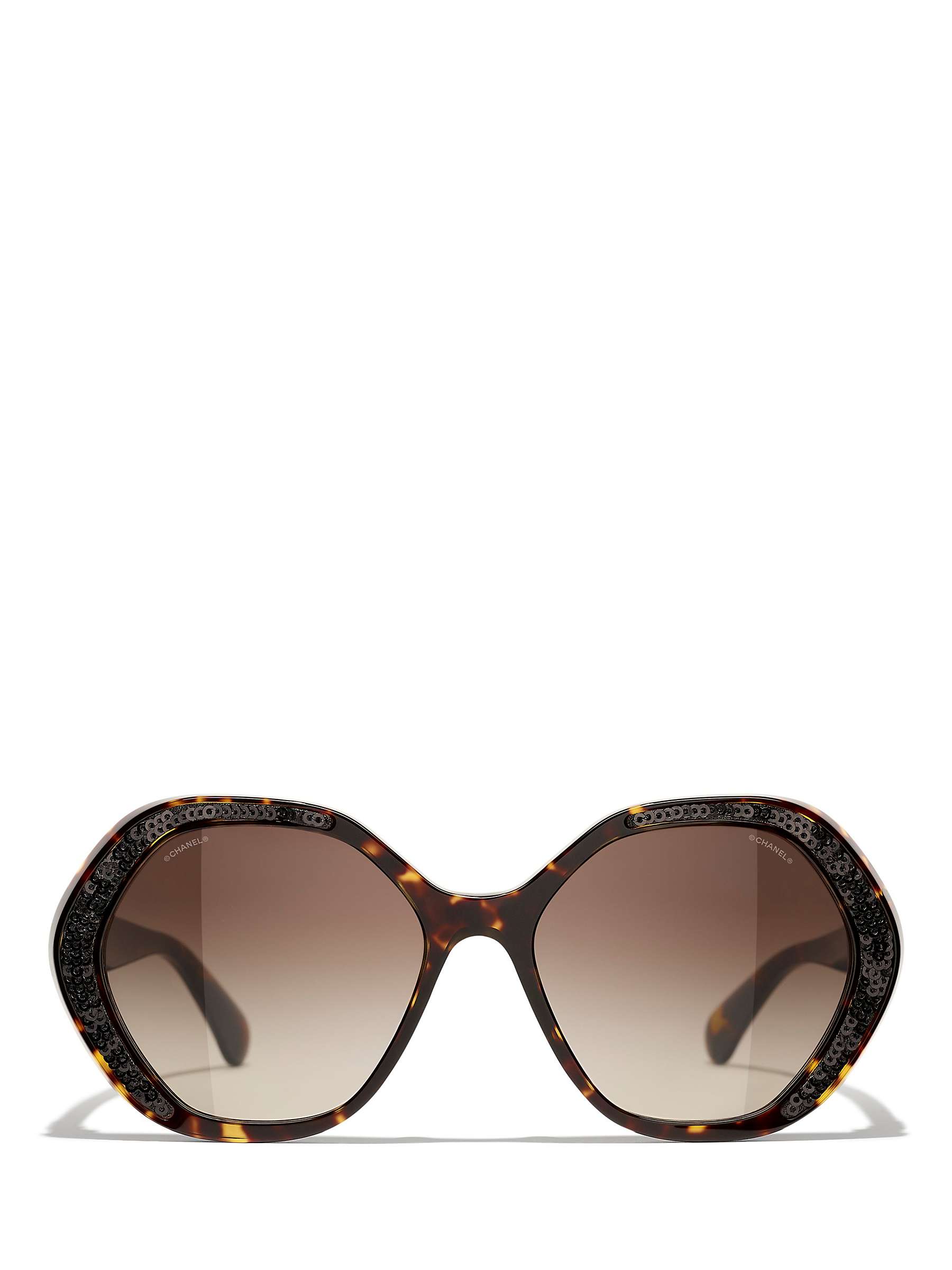 Buy CHANEL Irregular Sunglasses CH5451 Shiny Tortoise/Brown Gradient Online at johnlewis.com