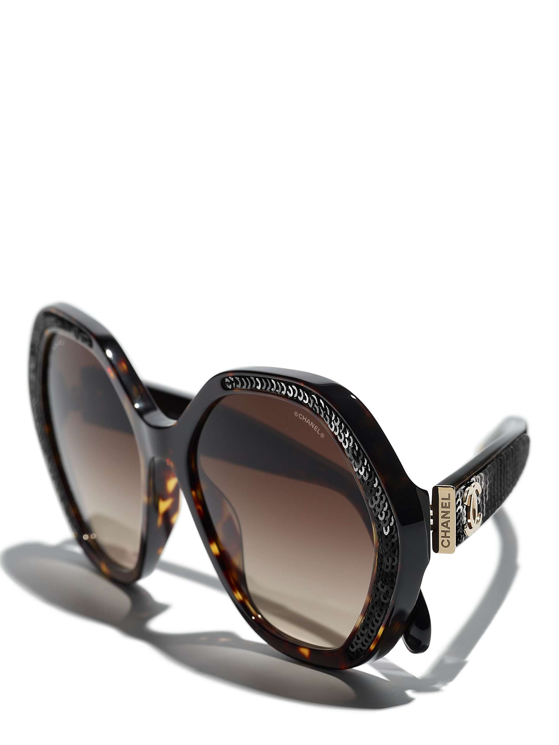 CHANEL Irregular Sunglasses CH5451 Shiny Tortoise/Brown Gradient at John  Lewis & Partners