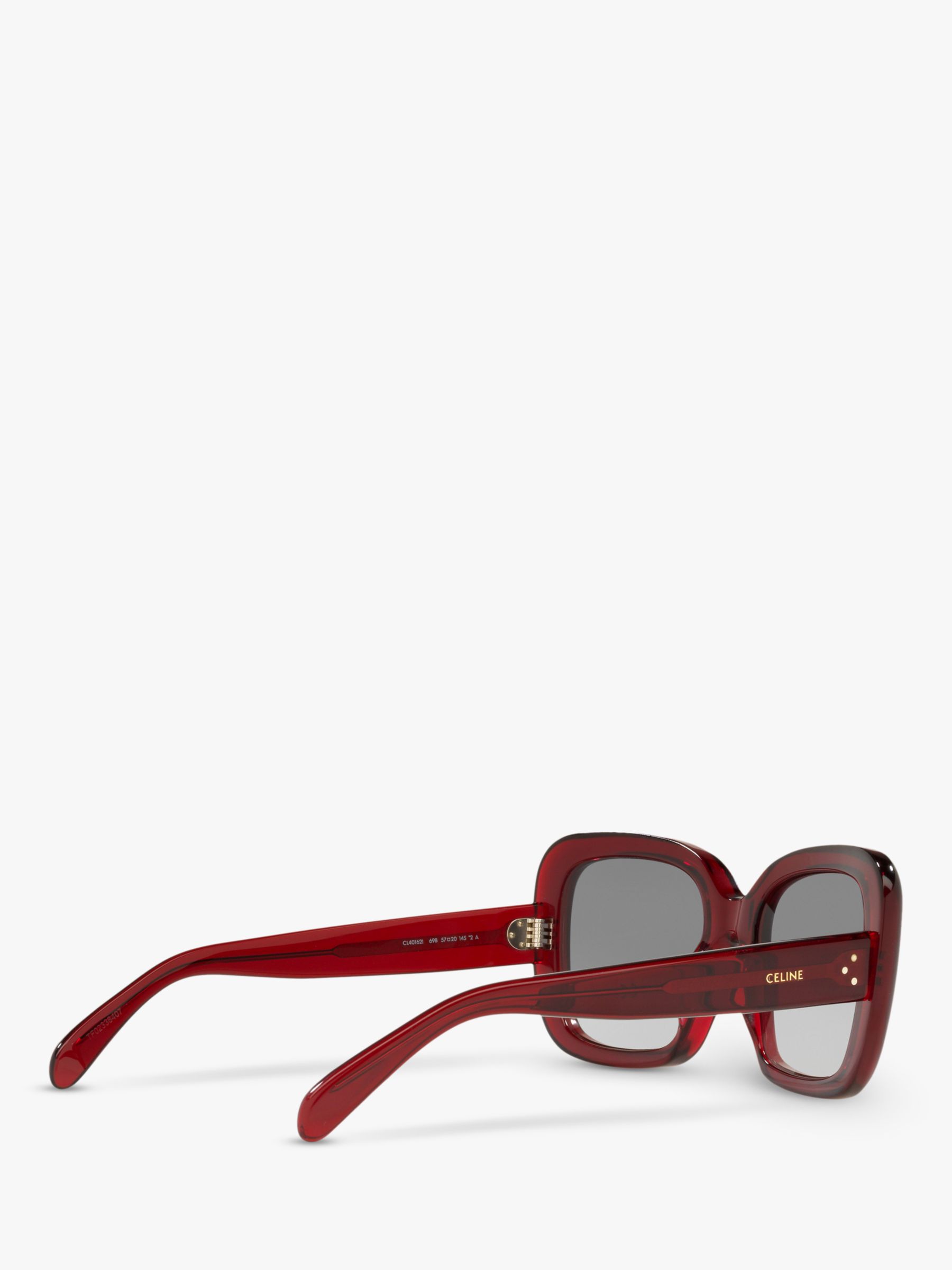 Celine Cl40162i Womens Rectangular Sunglasses Dark Redgrey Gradient 