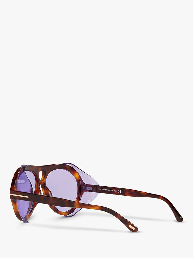 TOM FORD FT0882 Men's Neughman Oval Sunglasses, Tortoise/Lilac