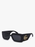 Gucci GG0811S Women's Rectangular Sunglasses, Black/Grey