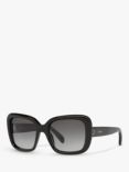 Celine CL40162I Women's Rectangular Sunglasses, Black/Grey Gradient