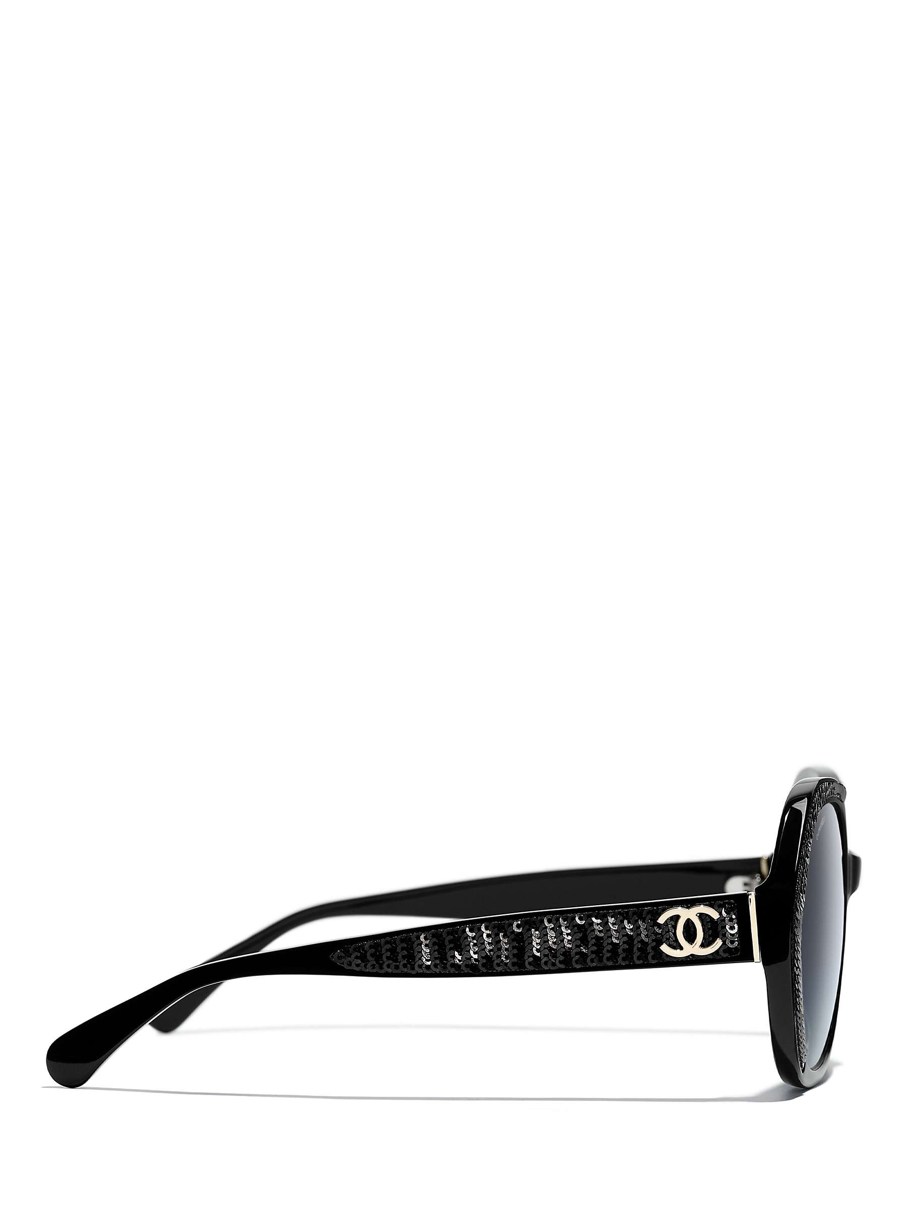 Buy CHANEL Irregular Sunglasses CH5451 Shiny Black/Grey Gradient Online at johnlewis.com