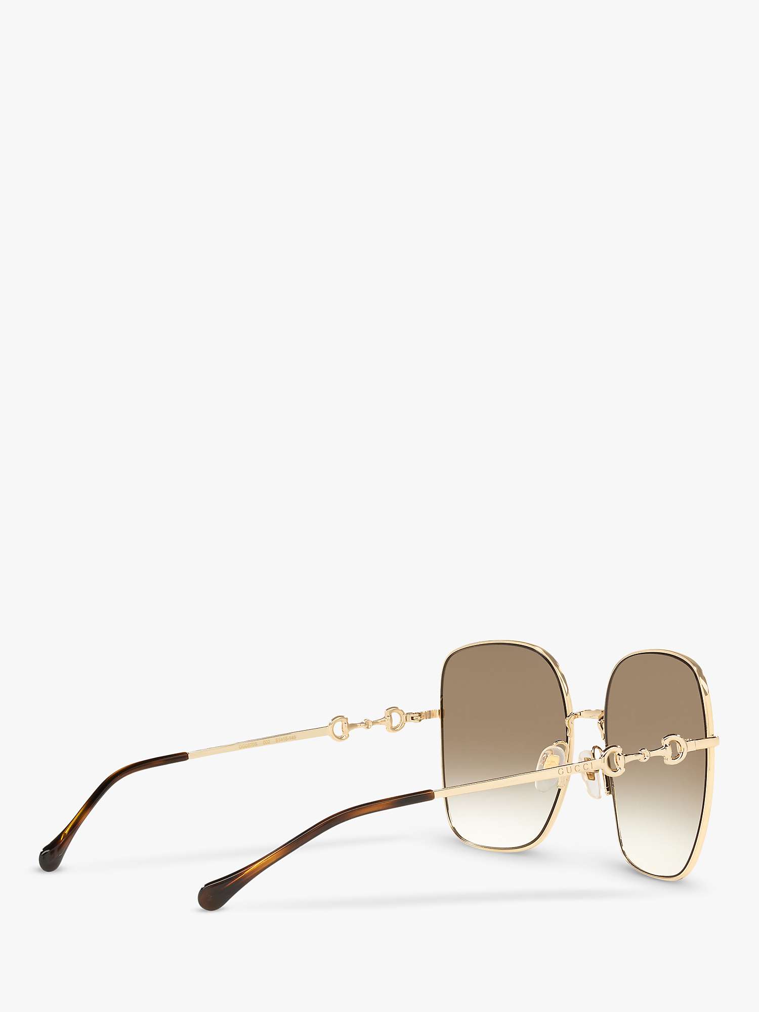 Gucci GG0879S Women's Square Sunglasses, Gold/Brown Gradient at John ...