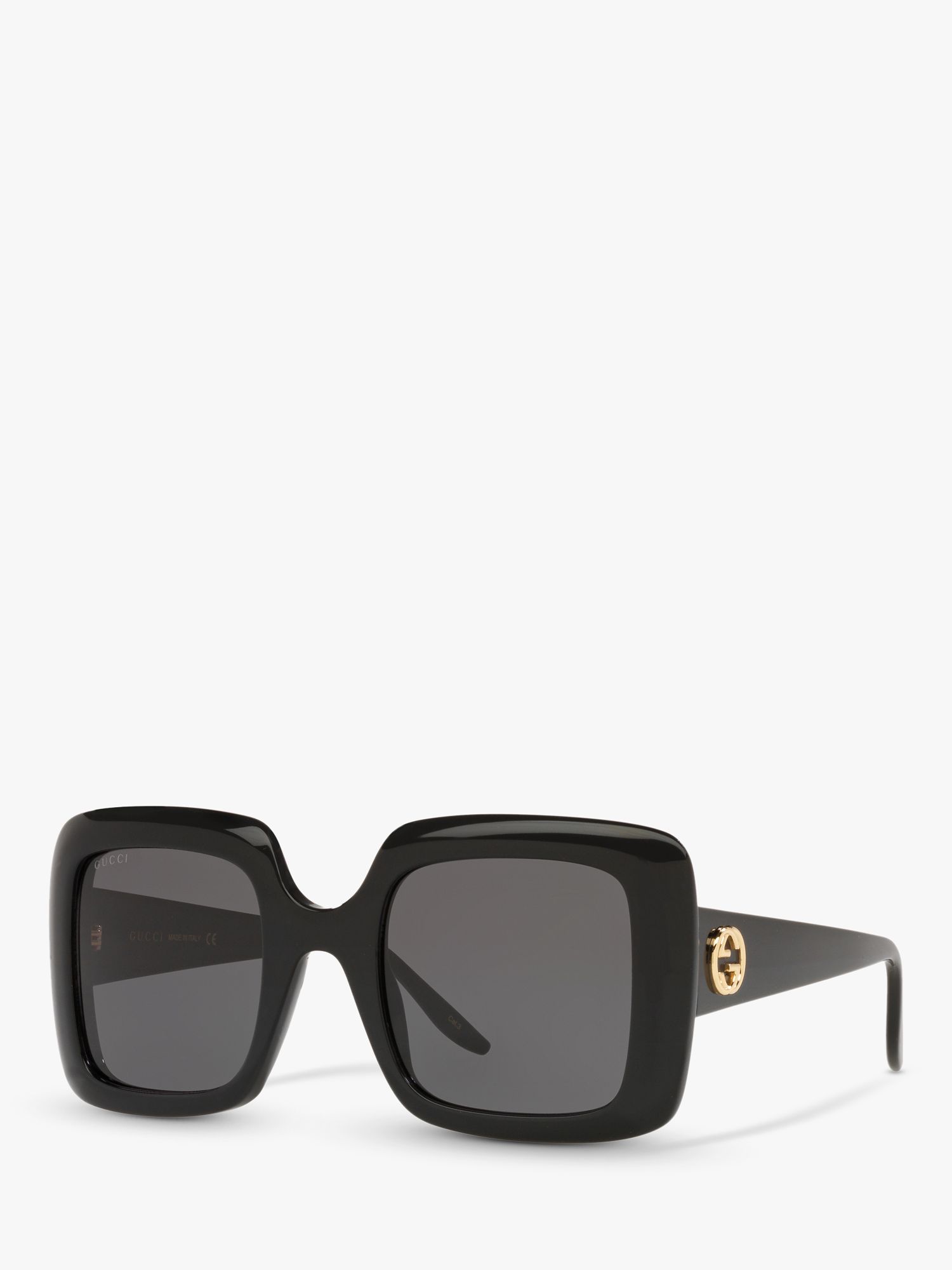 Gucci GG0896S Women's Square Sunglasses, Black/Grey at John Lewis ...
