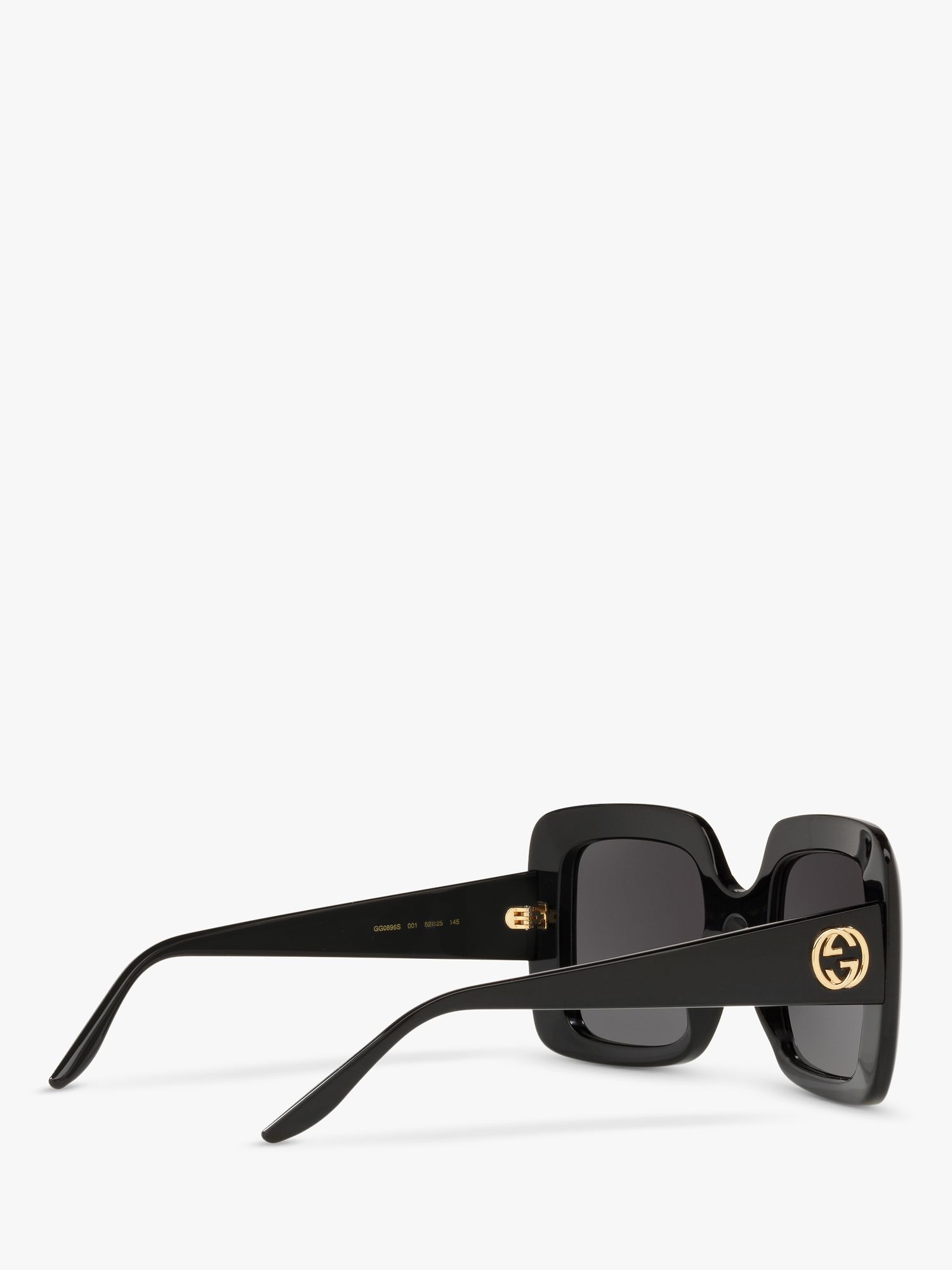 Gucci GG0896S Women's Square Sunglasses, Black/Grey at John Lewis ...