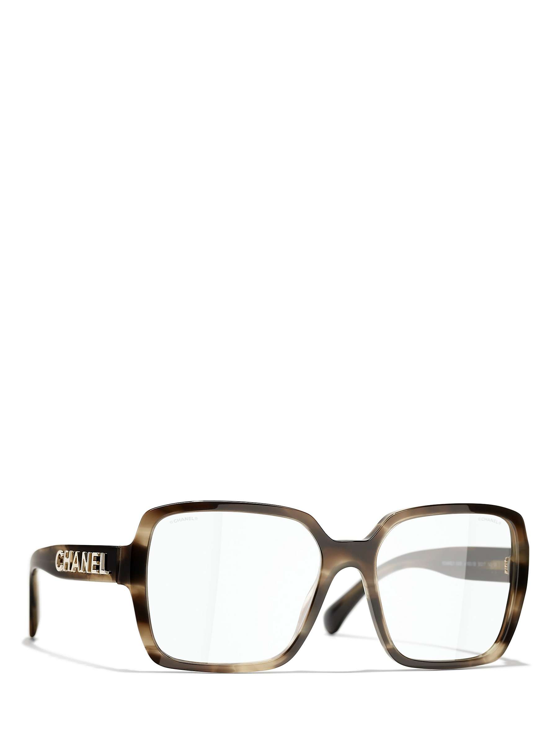 Buy CHANEL Rectangular Sunglasses CH5408 Shiny Tortoise/Clear Online at johnlewis.com