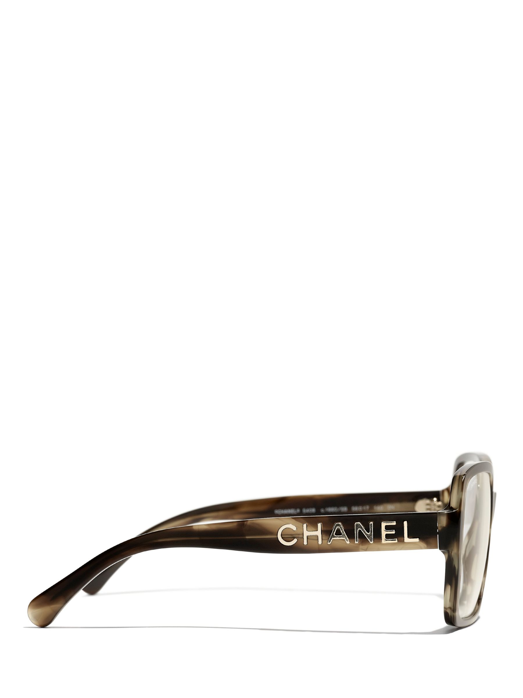 CHANEL Rectangular Sunglasses CH5408 Shiny Tortoise/Clear at John Lewis &  Partners