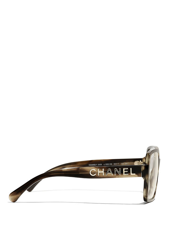 CHANEL Rectangular Sunglasses CH5408 Shiny Tortoise/Clear