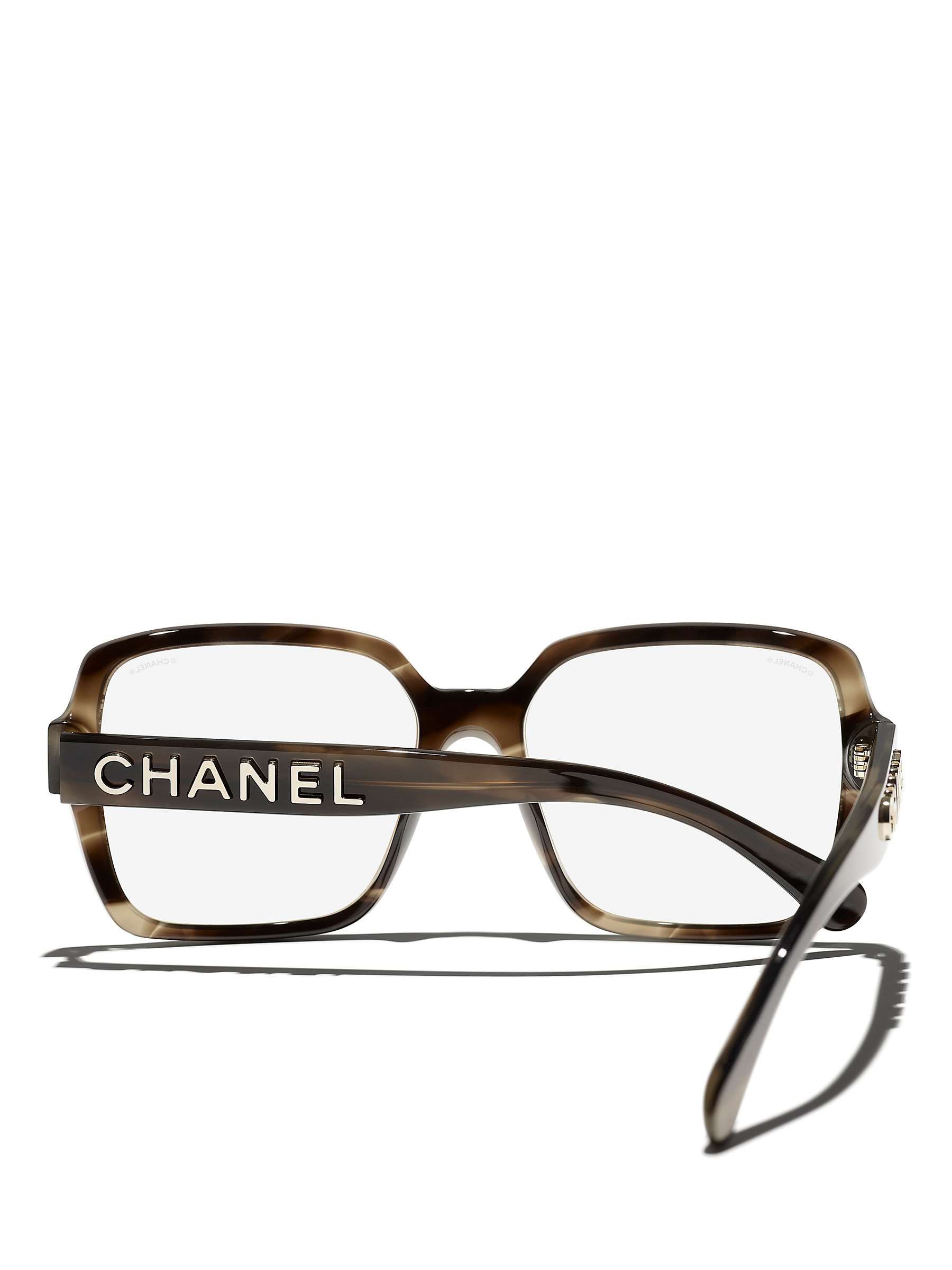 Buy CHANEL Rectangular Sunglasses CH5408 Shiny Tortoise/Clear Online at johnlewis.com