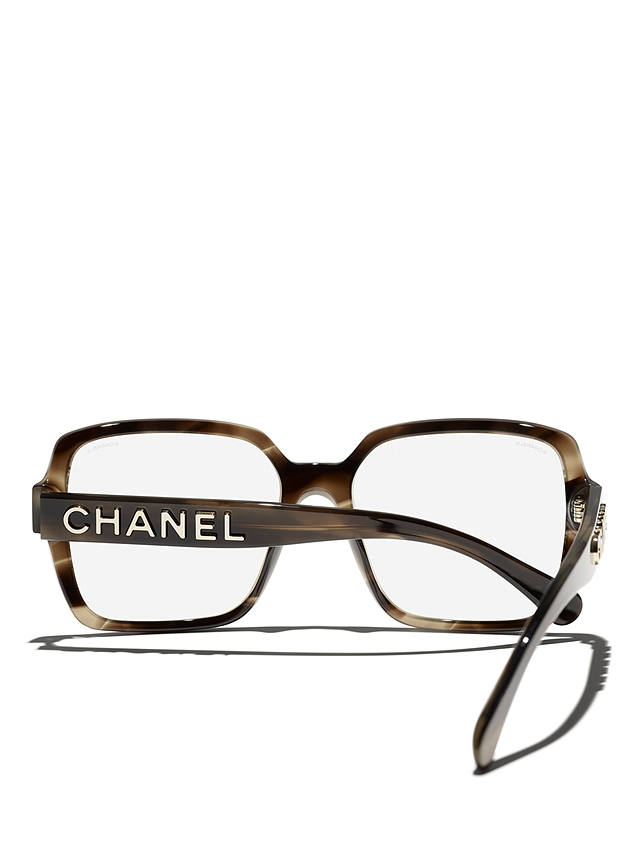 CHANEL Rectangular Sunglasses CH5408 Shiny Tortoise/Clear