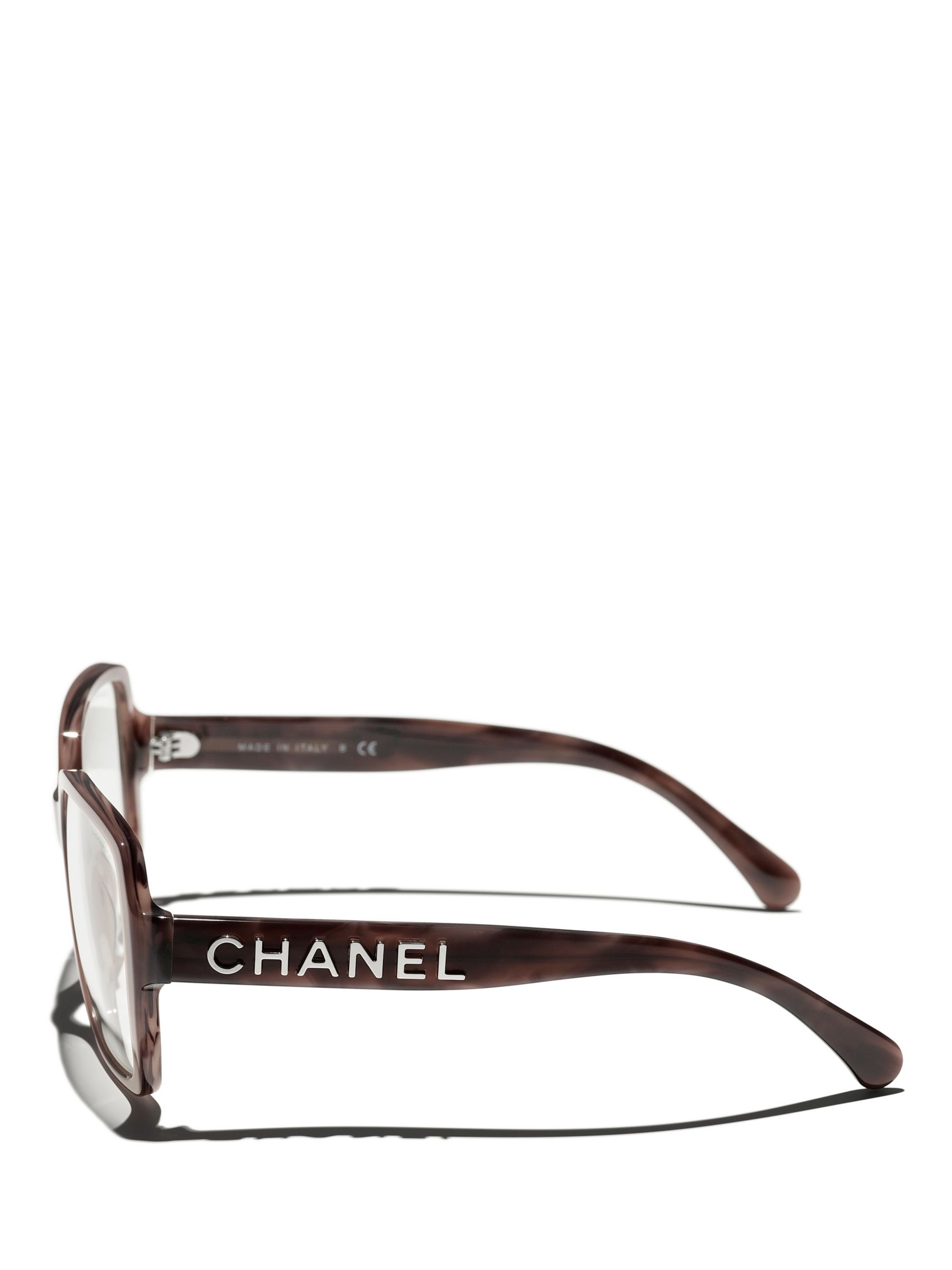 CHANEL Rectangular Sunglasses CH5408 Shiny Pink/Clear at John Lewis &  Partners