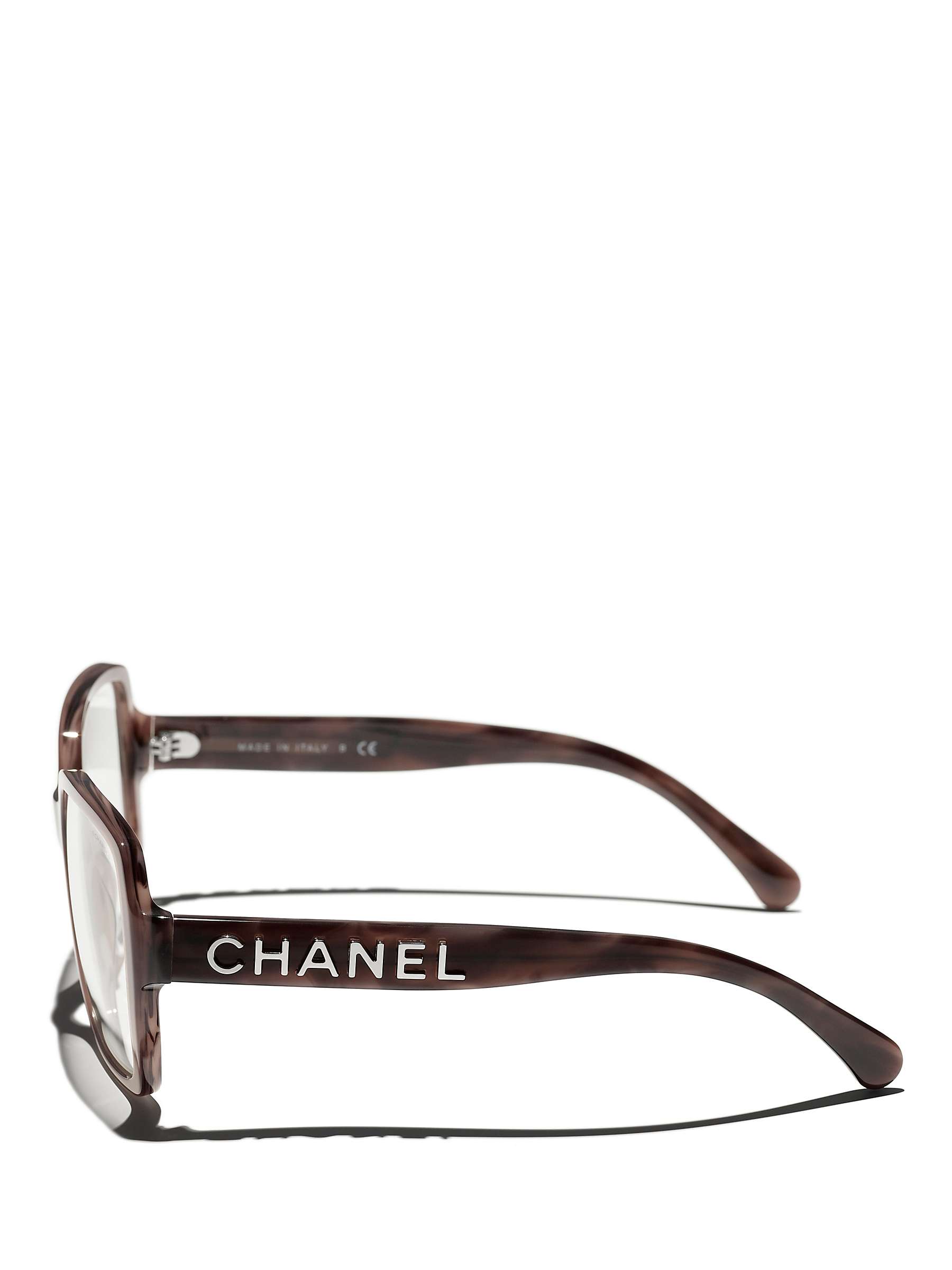 Buy CHANEL Rectangular Sunglasses CH5408 Shiny Pink/Clear Online at johnlewis.com