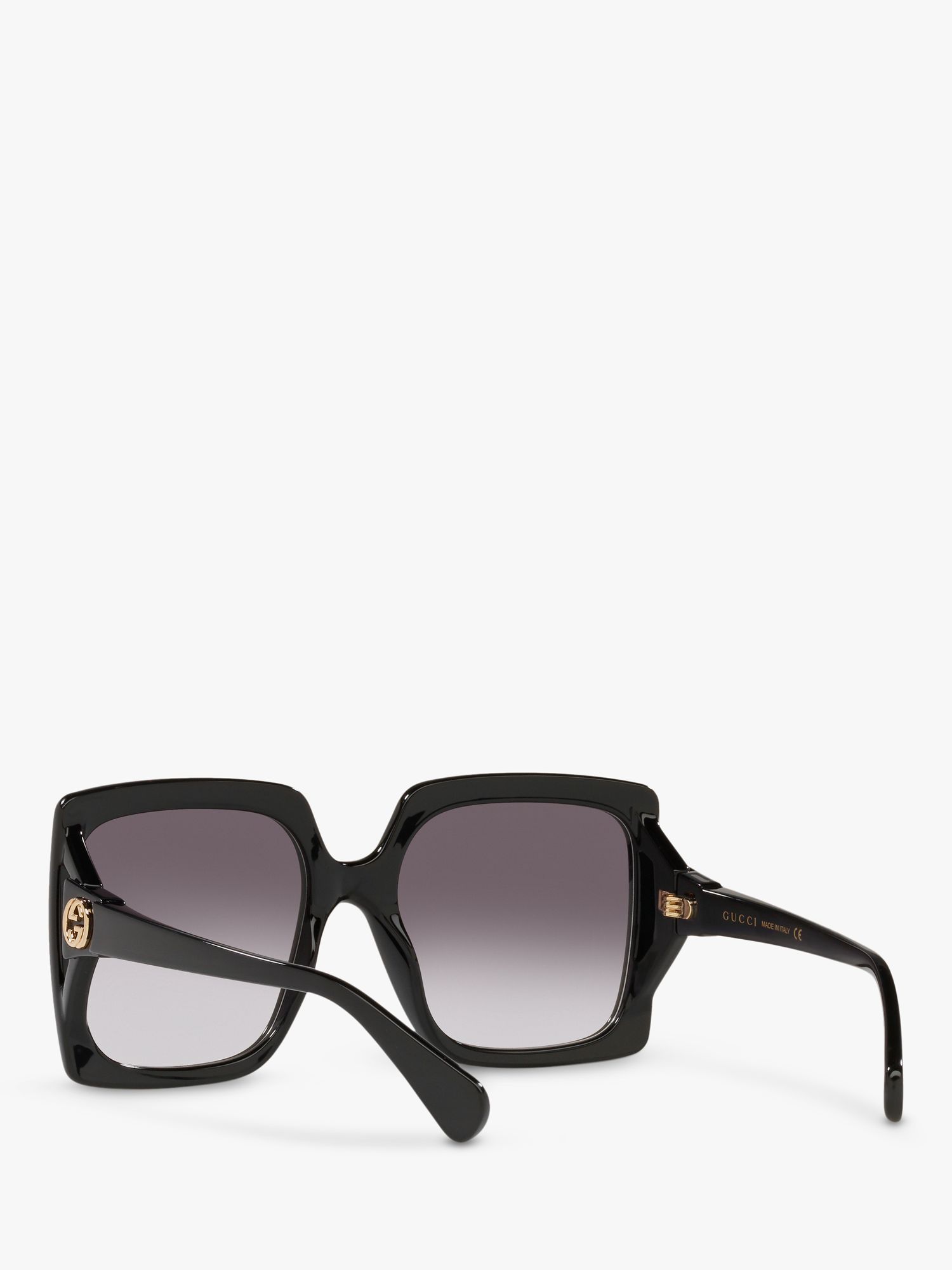 Gucci GG0876S Women's Chunky Square Sunglasses, Black/Grey Gradient at John  Lewis u0026 Partners