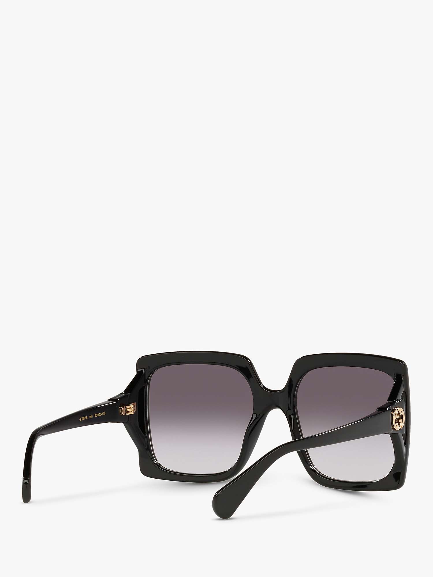 Gucci GG0876S Women's Chunky Square Sunglasses, Black/Grey Gradient at ...