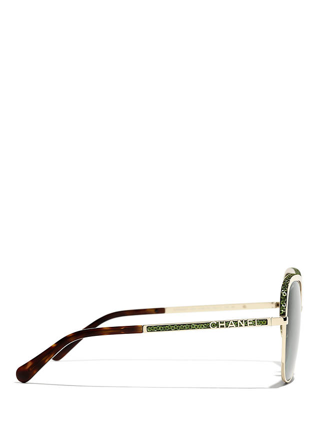 CHANEL Irregular Sunglasses CH4270 Shiny Gold/Green