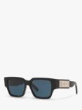 Dior CD SU Men's Irregular Sunglasses, Black/Blue