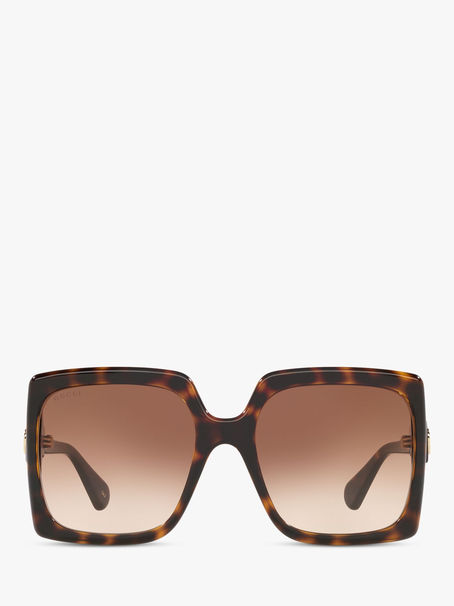 Gucci GG0876S Women's Chunky Square Sunglasses, Tortoise/Brown Gradient ...