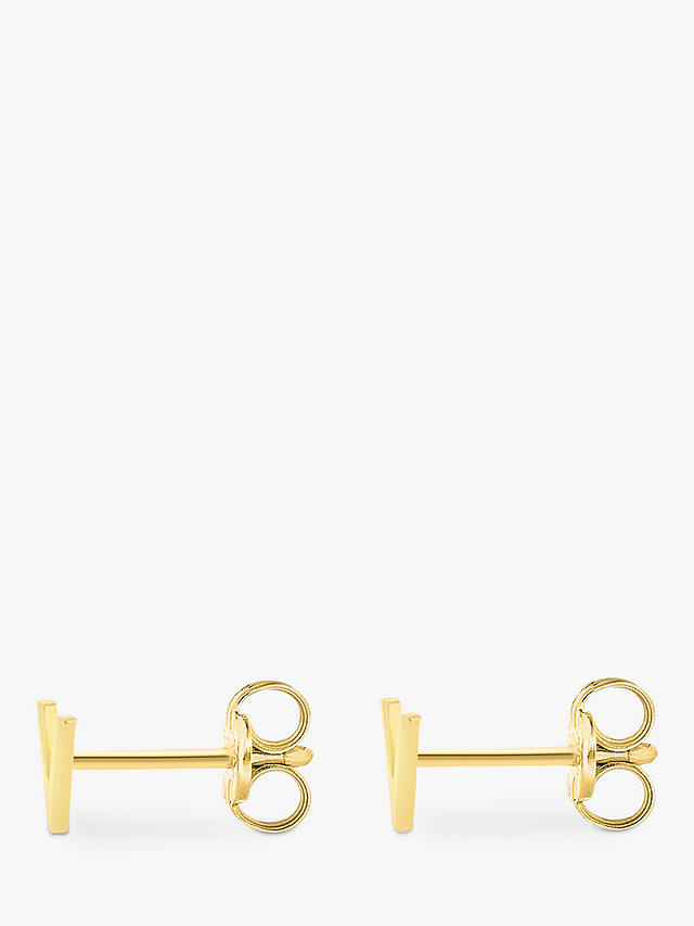 IBB 9ct Gold Initial Stud Earrings, V
