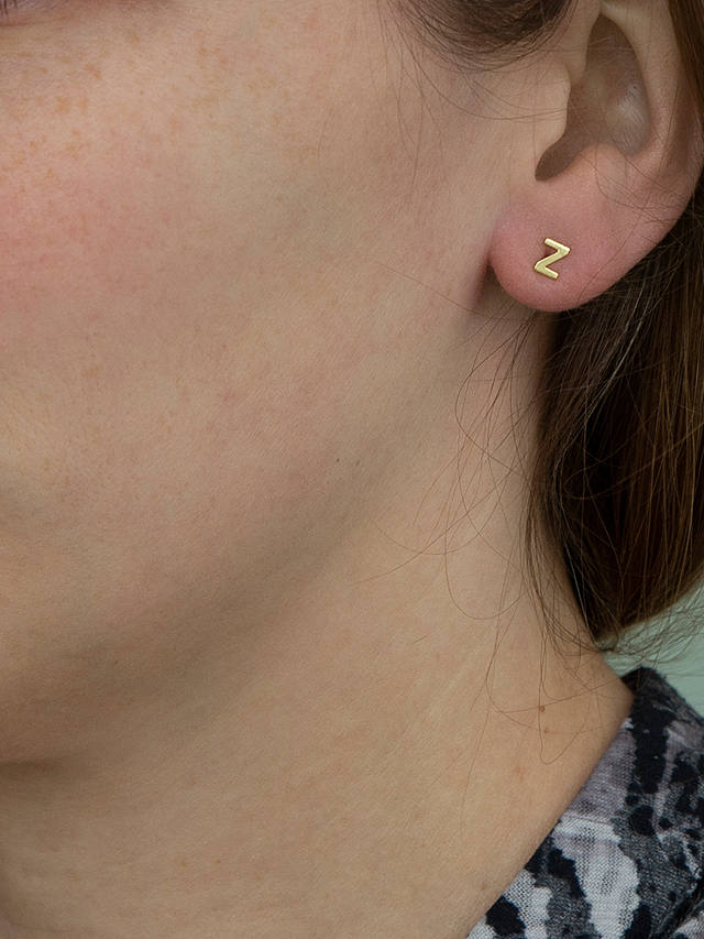 IBB 9ct Gold Initial Stud Earrings, Z