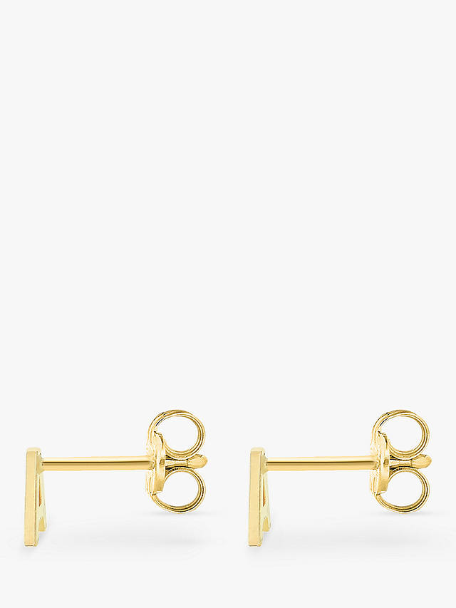 IBB 9ct Gold Initial Stud Earrings, A