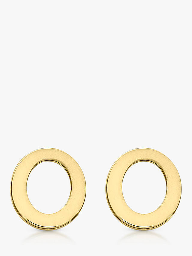 IBB 9ct Gold Initial Stud Earrings, O